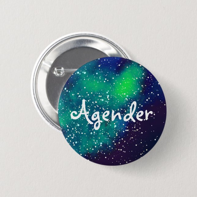 Agender Customizable Galaxy Identity Pinback Button (Front & Back)