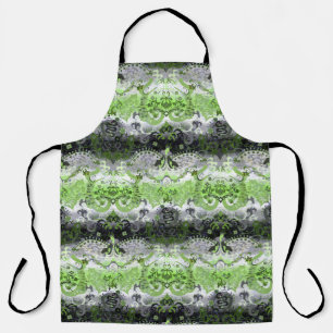 Agender Dragon Damask - Agender Pride Flag Colors Apron