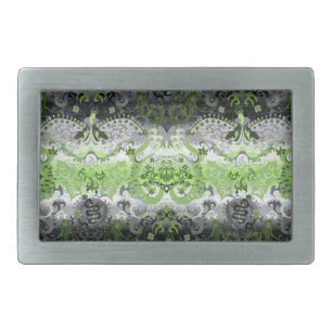 Agender Dragon Damask - Agender Pride Flag Colors Belt Buckle