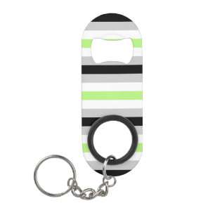 Agender Flag Keychain Bottle Opener