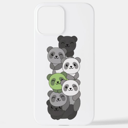 Agender Flag Pride Lgbtq Cute Panda Pile iPhone 12 iPhone 12 Pro Max Case