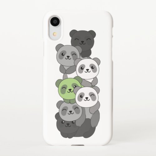 Agender Flag Pride Lgbtq Cute Panda Pile iPhone XR iPhone XR Case