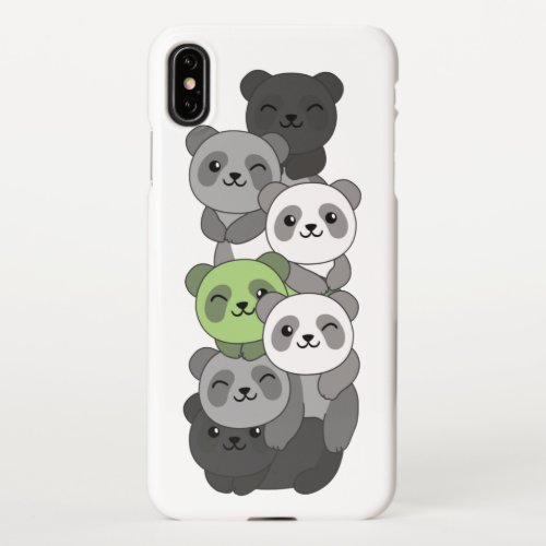 Agender Flag Pride Lgbtq Cute Panda Pile iPhone XS iPhone XS Max Case