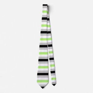 Agender Flag Striped Pride Neck Tie