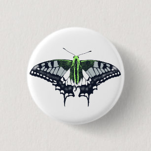 Agender Flag Swallowtail Butterfly Button