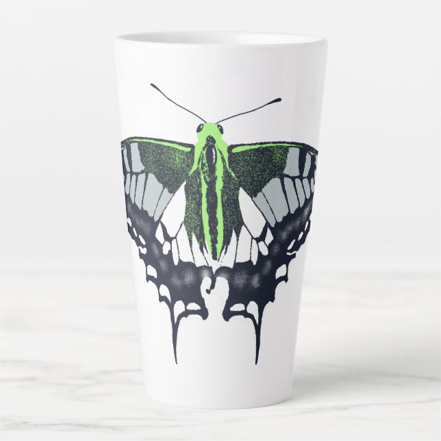 Agender Flag Swallowtail Butterfly Latte Mug (Front)