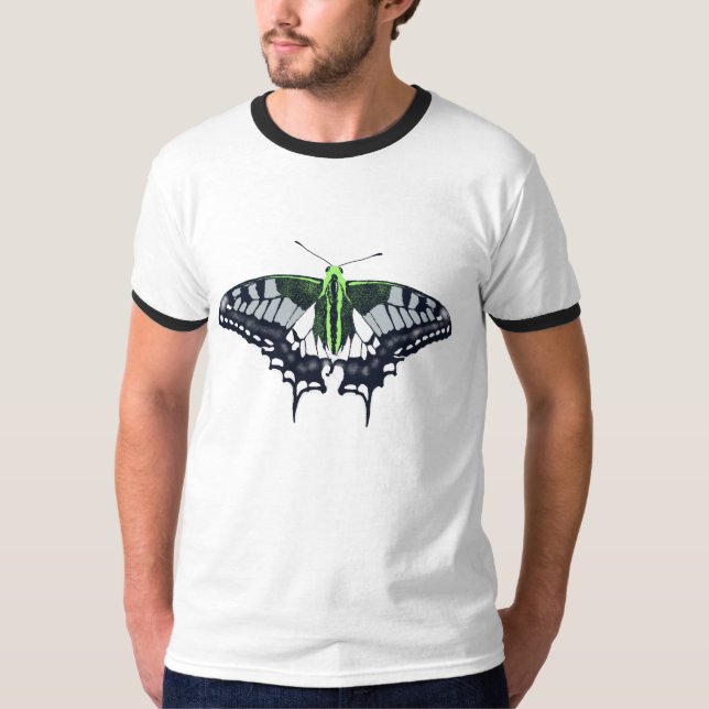 Agender Flag Swallowtail Butterfly T-Shirt (Front)