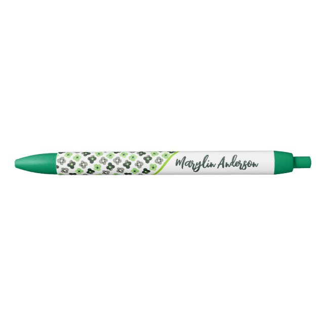 AGENDER FLORAL PATTERN LGBTQ CUSTOM MONOGRAM PEN (Front)