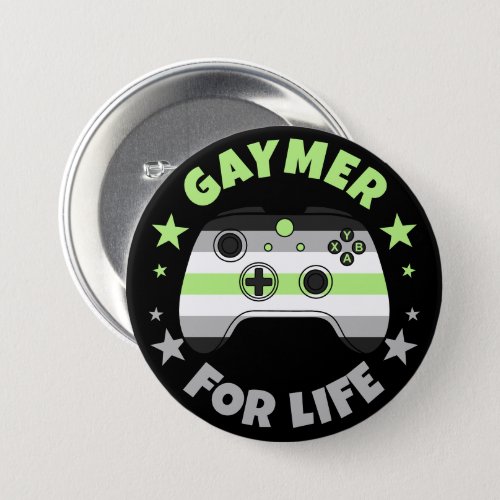 Agender Gaymer For Life Video Game Controller Button
