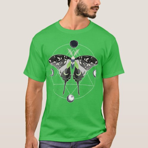 Agender Luna Moth Celestial  LGBT Pride Flag T_Shirt