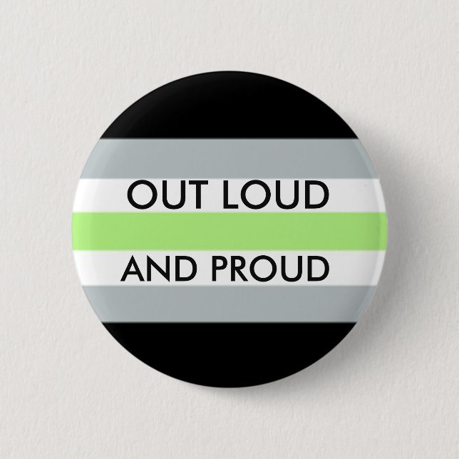 Agender OUT LOUD AND PROUD Button (Front)