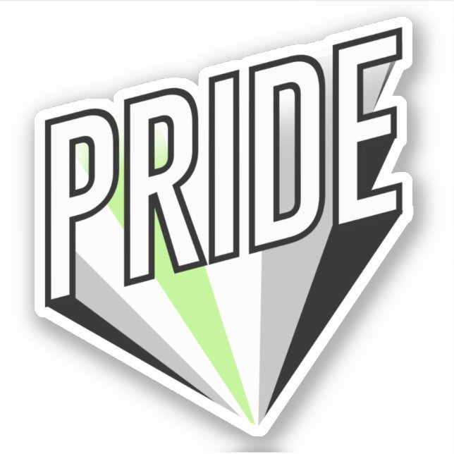 Agender Pride Burst Sticker (Front)