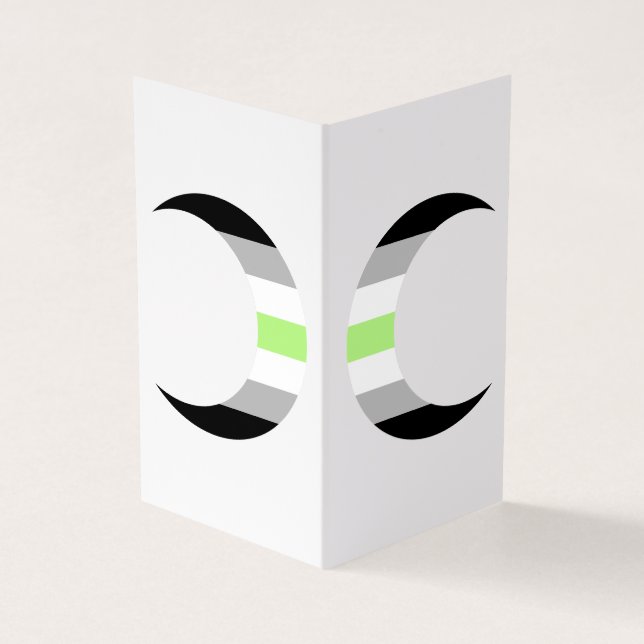  Agender Pride Crescent Moons Greeting Card (Outside)