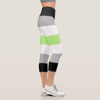 Agender Pride Flag – Agender Identity LGBTQIA+ Capri Leggings