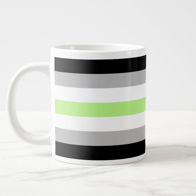 Agender Pride Flag – Agender Identity LGBTQIA+  Giant Coffee Mug (Left)