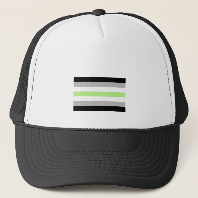 Agender Pride Flag – Agender Identity LGBTQIA+  Trucker Hat (Front)