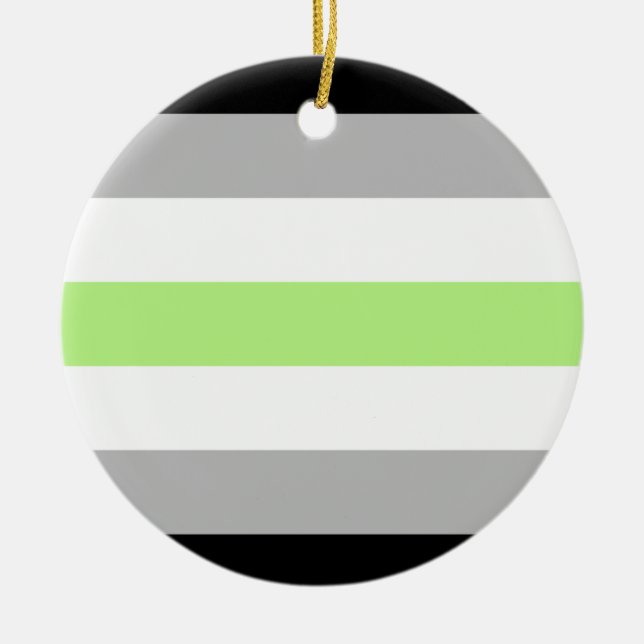 Agender Pride Flag Ceramic Ornament (Front)