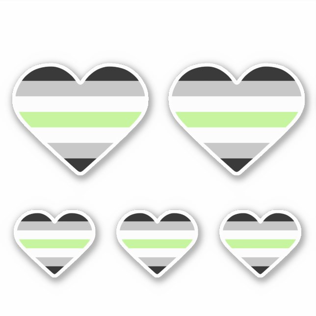 Agender Pride Flag Heart Sticker (Front)
