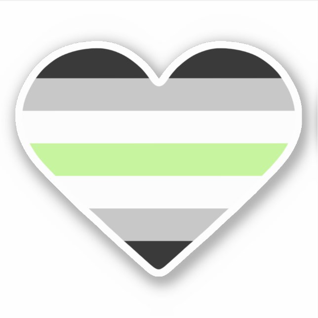 Agender Pride Flag Heart Sticker (Front)
