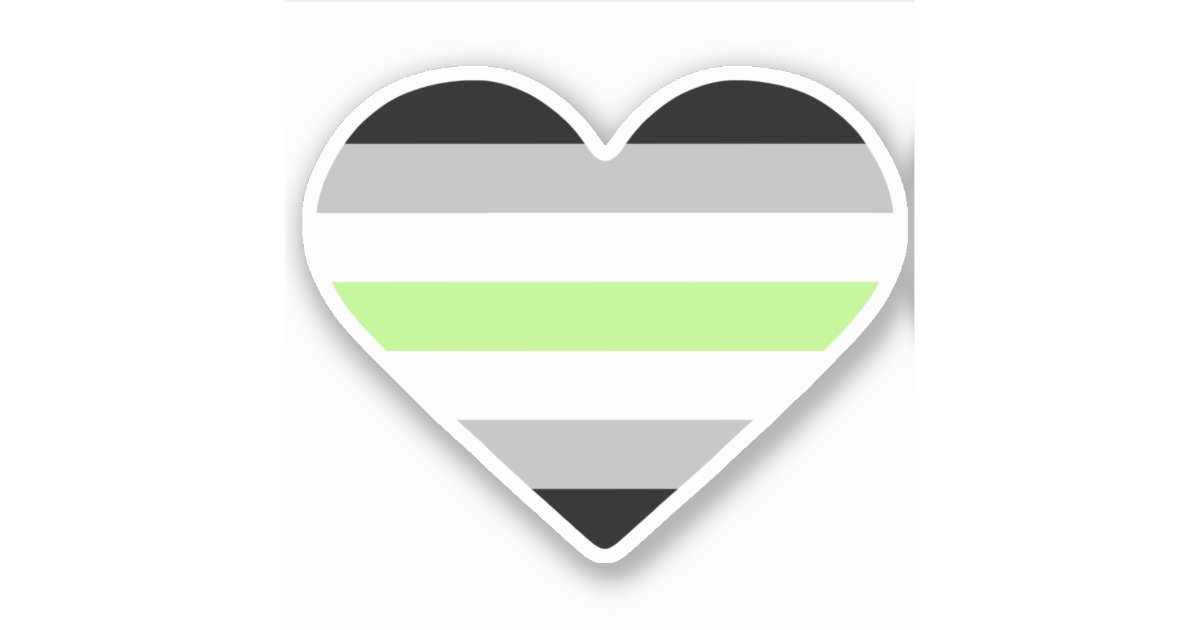 Agender Pride Flag Heart Sticker