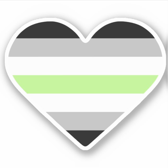 Agender Pride Flag Heart Sticker (Front)