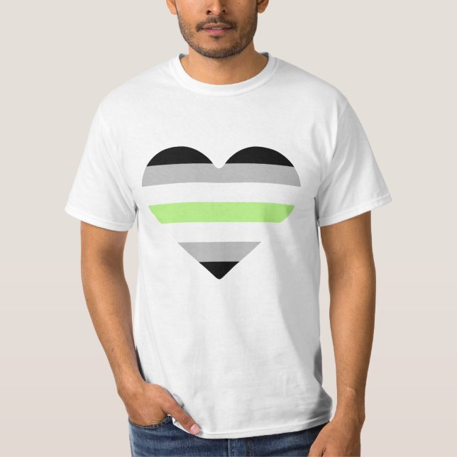 Agender Pride Flag Heart T-Shirt (Front)