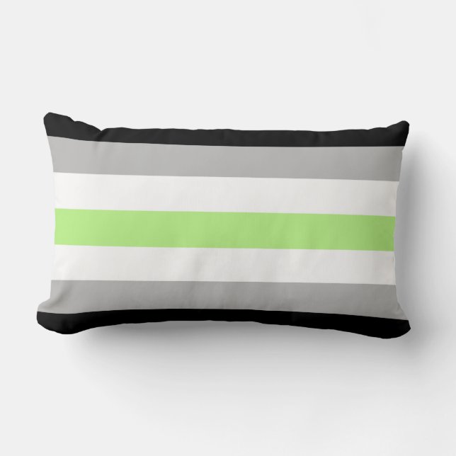 Agender Pride Flag Lumbar Pillow (Front)