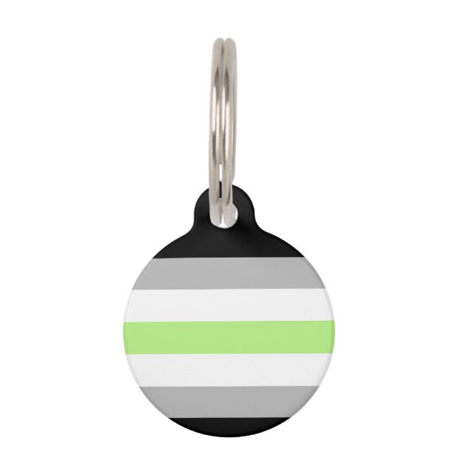 Agender Pride Flag Pet ID Tag (Front)