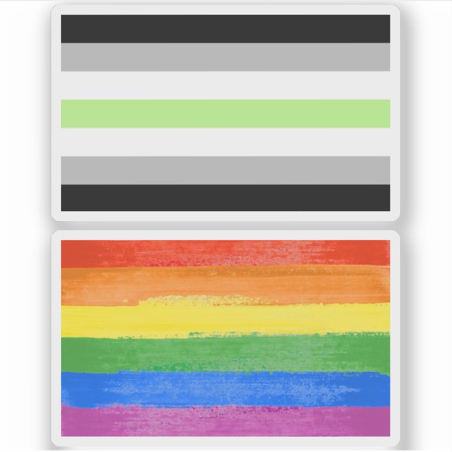 Agender Pride Flag Sticker (Front)