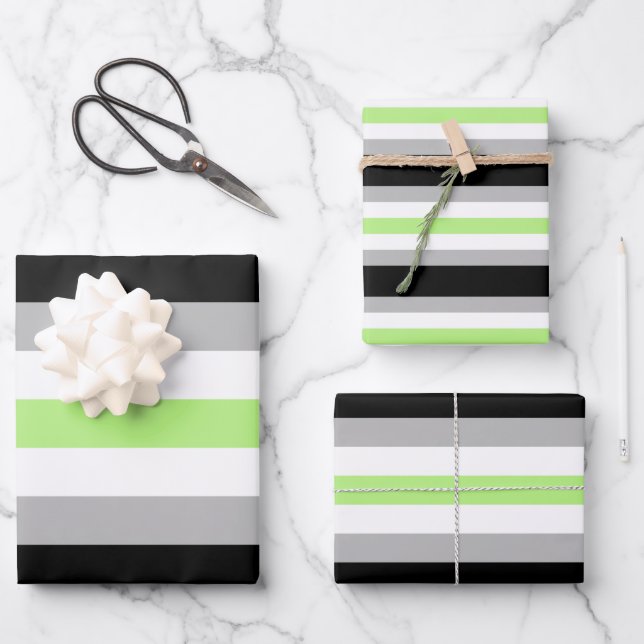 Agender Pride Flag Wrapping Paper Sheets (Front)