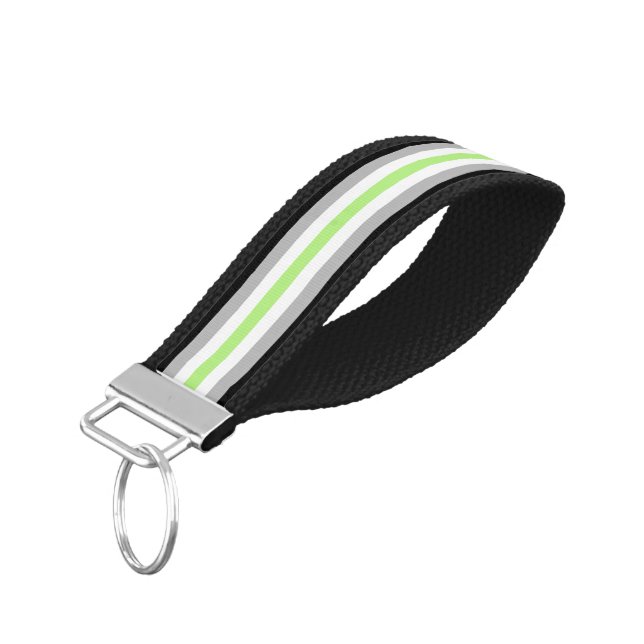 Agender Pride Flag Wrist Keychain (Angled Down)