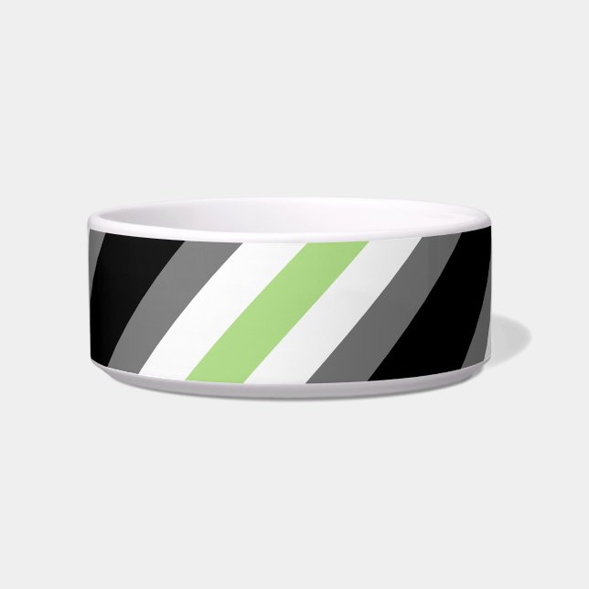Agender Pride, LGBTQ Pride, Black Gray and Green Bowl (Front)