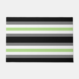 Agender Pride, LGBTQ Pride, Black Gray and Green Doormat