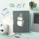 Agender Pride Snowman Snowperson Flag Green Sticker<br><div class="desc">Celebrate the cozy winter season with this adorable snowperson dressed in the Agender Pride flag colors of black, grey, light green, and white. Regardless of how you celebrate — Christmas, Hanukkah, Kwaanza, winter solstice, or just the beauty of the snow — may this sweet smile remind you to embrace the...</div>