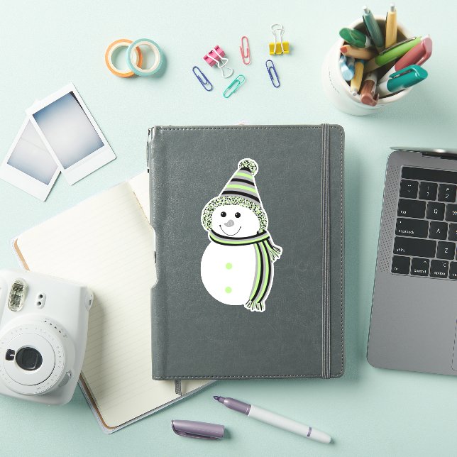 Agender Pride Snowman Snowperson Flag Green Sticker (iPad Cover)