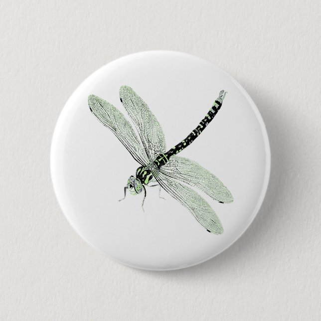 Agender Pride Vintage Dragonfly Art Button (Front)