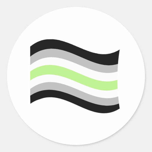 Agender Pride Wavy Flag Classic Round Sticker (Front)