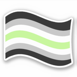 Agender Pride Wavy Flag Sticker