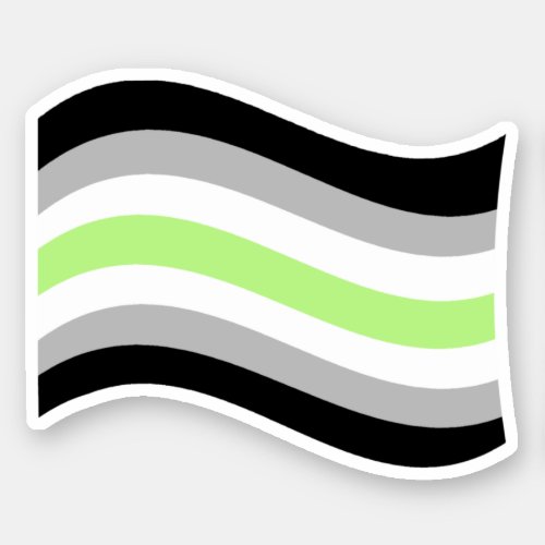 Agender Pride Wavy Flag Sticker