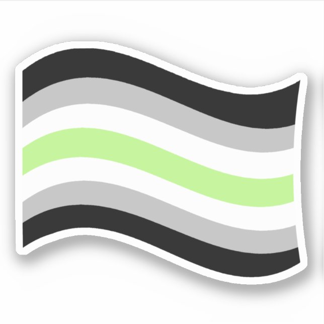 Agender Pride Wavy Flag Sticker (Front)