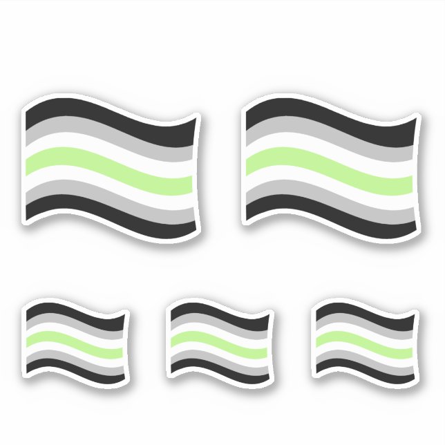 Agender Pride Wavy Flag Sticker (Front)