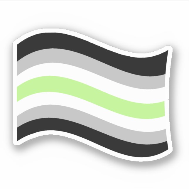 Agender Pride Wavy Flag Sticker (Front)
