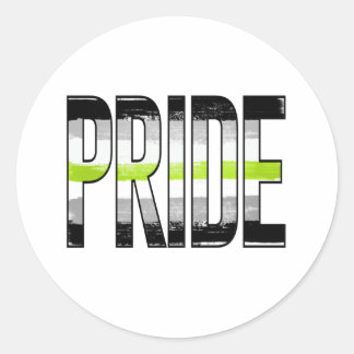 Agender Pride Word Classic Round Sticker