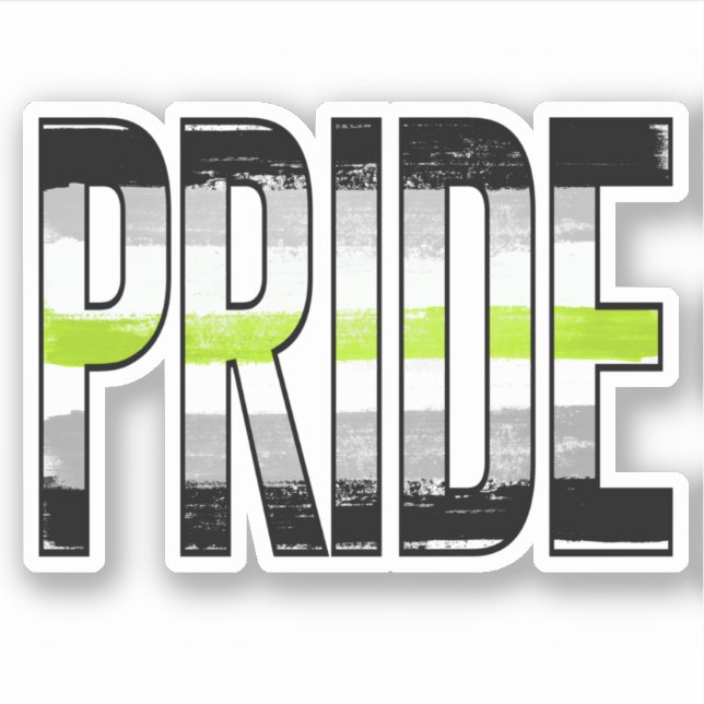 Agender Pride Word Sticker (Front)