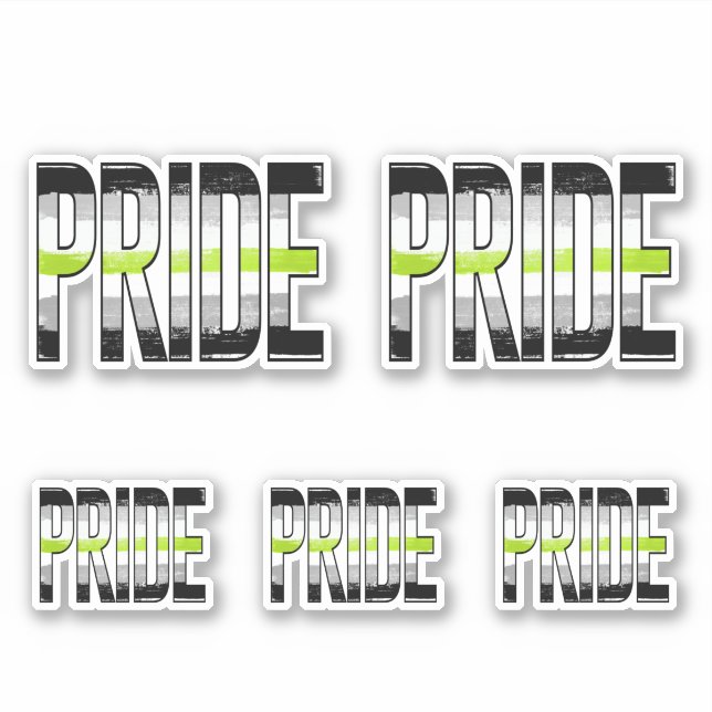 Agender Pride Word Sticker (Front)