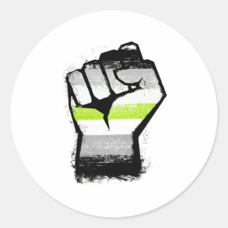 Agender Protest Fist Classic Round Sticker