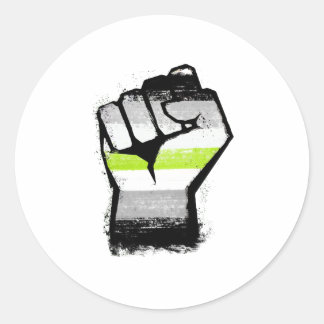 Agender Protest Fist Classic Round Sticker
