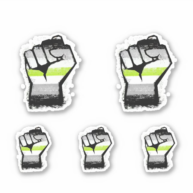 Agender Protest Fist Sticker (Front)