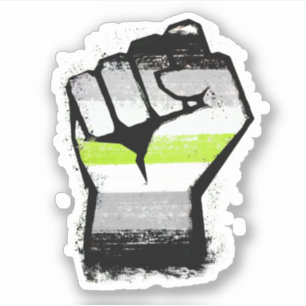 Agender Protest Fist Sticker
