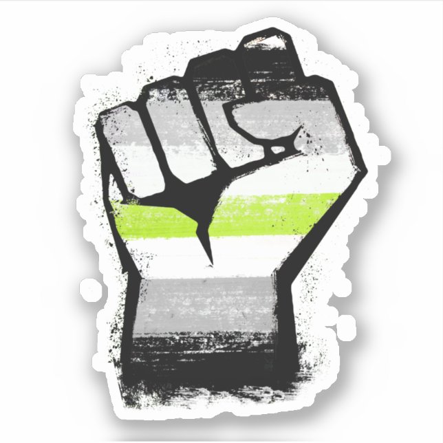 Agender Protest Fist Sticker (Front)